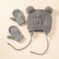 thumbnail image 3 of SPRING PARK 1 Set Newborn Winter Plush Balls Beanie Hat Gloves Set ,Infant Toddler Warm Knitted Hats Glove for Outdoor, 3 of 5