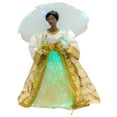 thumbnail image 2 of Northlight Lighted Fiber Optic African American Angel Christmas Tree Topper - 12" - Gold, 2 of 6
