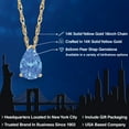 thumbnail image 2 of Gem Stone King 14K Yellow Gold Fancy Blue Zirconia Pendant Necklace for Women | 0.81 Cttw | Gemstone Birthstone | Pear Shape 8X5MM | With 18 inch Chain, 2 of 6