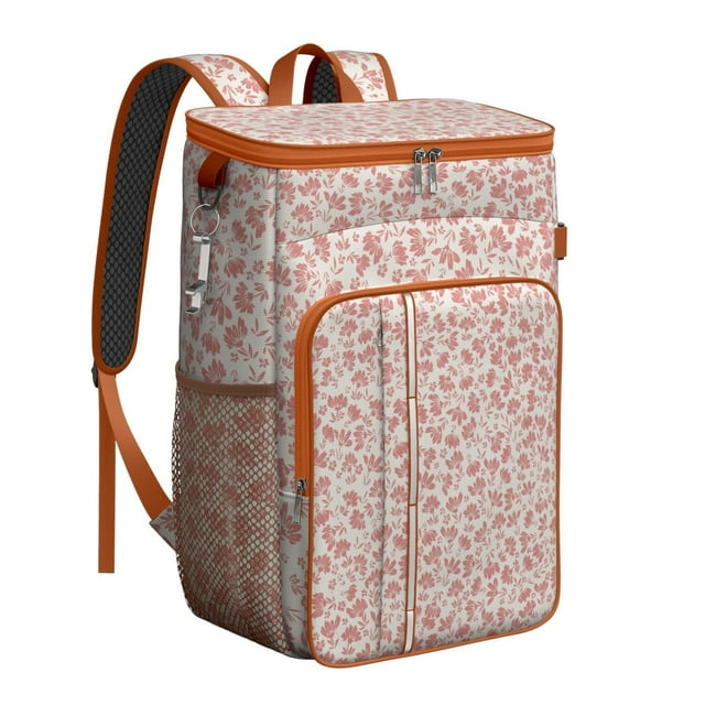 Bloom Print Insulated Cooler Backpack - 20L High Capacity, Keeps Contents Cold/Hot for 20 Hours