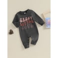 thumbnail image 3 of Cenuakty Baby Boys Girls Sweatshirts Rompers Letter Print Crew Neck Long Sleeve Infant Jumpsuits Fall Toddler Clothes Bodysuits, 3 of 8