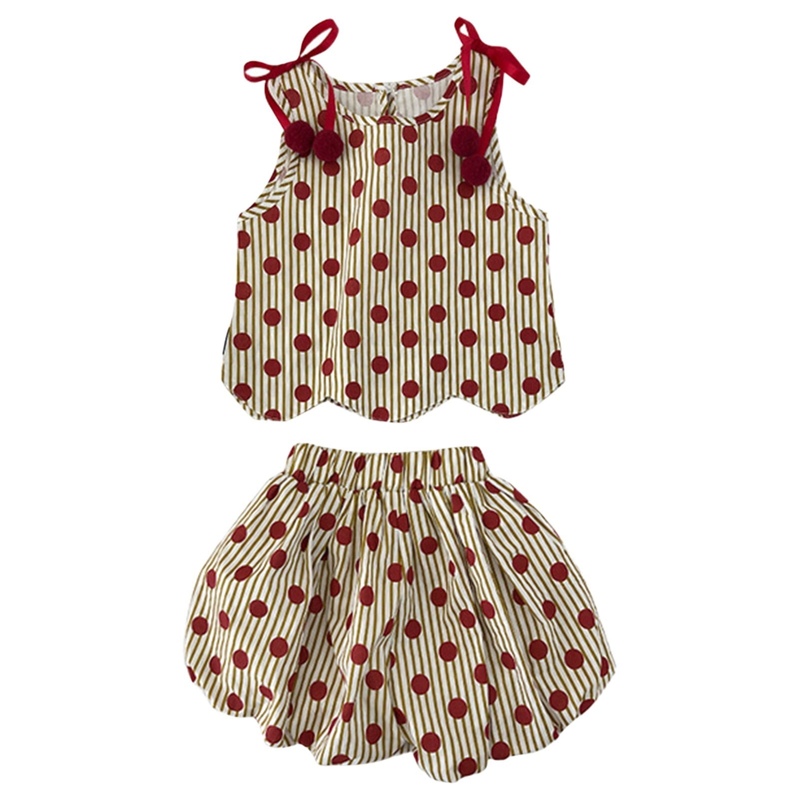 HIPYLO Baby Girl Clothing Set 0-3 Months Cute Toddler Girl Outfits for Girls 5-6 Girls T Shirts + Golf Shorts Vintage Baby Clothes Girl, 12-18 Months