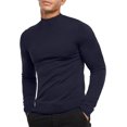 thumbnail image 1 of GHSDFBB Men Regular Fit Basic Lightweight Long Sleeve Pullover Top Mock Turtleneck T-Shirt, 1 of 4