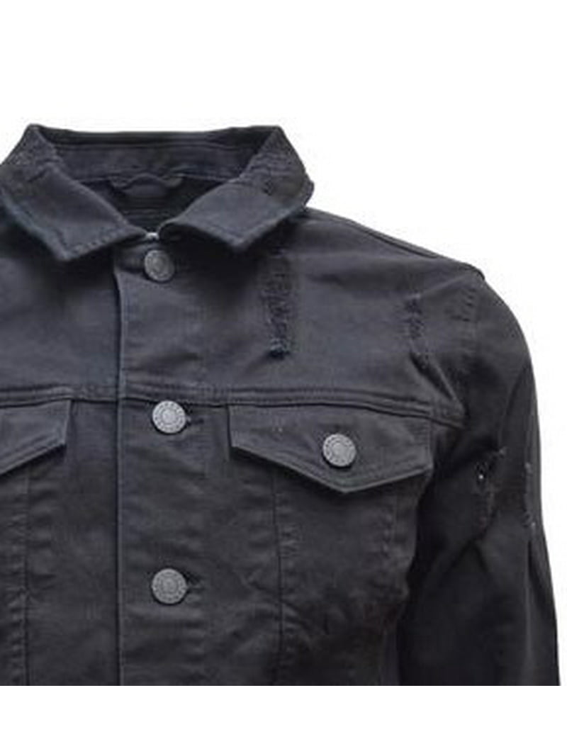 X RAY Men's Denim Jacket, Washed Ripped Distressed Flex Stretch