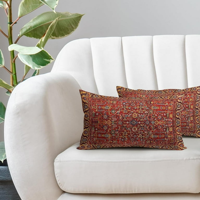 Set Of 2 Red Boho Chic Printed Pillow Covers Set Of 2 Red Boho Chic Printed Pillow Covers