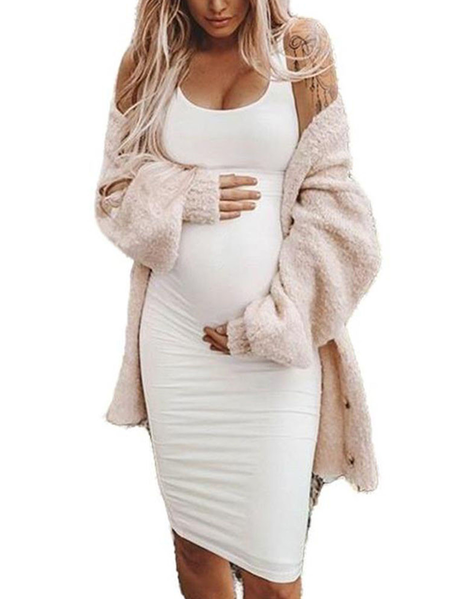 white bodycon midi dress plus size