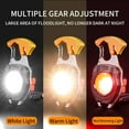 thumbnail image 3 of Shiyou- Lot de 2 Petite Lampe de Poche LED Multifonction, Porte-Clés Rechargeable, Mini Lampe de Travail Multifonction COB, 500 Lumens 7 Modes d'Éclairage avec Allume-Cigare, Coupe-Ceinture, Tournevis, Sifflet, Orange, 3 of 4