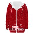 thumbnail image 5 of Christmas Gifts Womens Hoodies Party Full Zip Women's Sweatshirt Funny Fashion Clothing Long Sleeve Hoodie Women Red3, 5 of 5