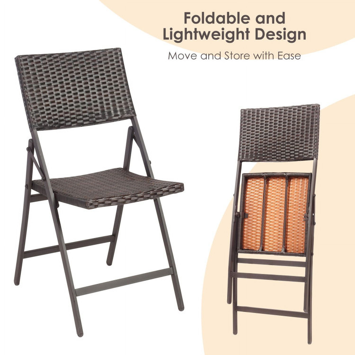 Aimee Lii Set of 2 Folding Patio Rattan Portable Dining Chairs, Outdoor Patio Set Aimee Lii Set of 2 Folding Patio Rattan Portable Dining Chairs, Outdoor Patio Set