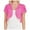 Hot Pink, variant on CHUOU Women Fashion Solid Short Sleeve Cropped Bolero Open Front Chiffon Cardigan