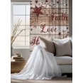 thumbnail image 4 of Sheer Curtains 72 Inches Long, Vintage Farmhouse Semi Sheer Curtains Light Filtering Window Treatment, Brown Country Star Berries Wooden Grain Privacy Voile Drapes for Living Room Bedroom 52x72 Inch, 4 of 7