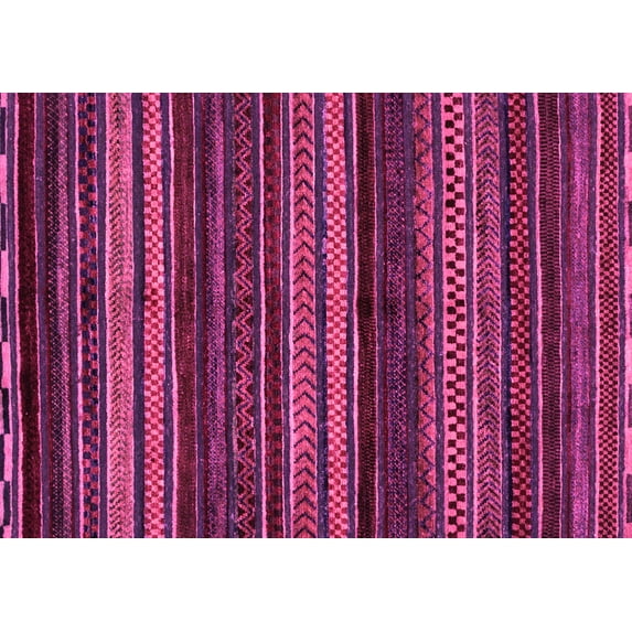 Ahgly Company Indoor Rectangle Oriental Pink Modern Area Rugs, 5' x 8'