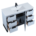 thumbnail image 4 of Fine Fixtures Opulence Collection 48 in. W x 18 in. D x 33 in. H Bathroom Vanity in Pastel Blue with White Ceramic Sink - Black hardware, 4 of 9