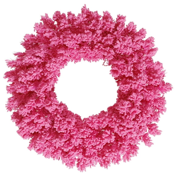 Vickerman 24" Flocked Pink Fir Artificial Christmas Wreath, Unlit