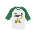 thumbnail image 1 of Tstars Boys Unisex 2nd Birthday Gift Birthday Gift for 2 Year Old Bulldozer Construction Birthday Shirts for Baby Boy Party Birthday Party B Day Toddler Raglan 3-4 Sleeve Baseball Tee, 1 of 5