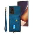 thumbnail image 4 of Nalacover for Samsung Note 20 Ultra, Slim Case Wallet with Credit Card Holder, Back Flip Premium Leather Magnetic Clasp Kickstand Wirst Hand Strap Shockproof Cover for Galaxy Note 20 Ultra, Blue, 4 of 7