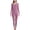 Purple, variant on Homenesgenics Sports Set for Women Winter Thermal underwear Woolen Thermal Suit Clothes Trousers Long Sleeve Round Neck Shirt/Shirt Suit