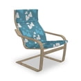 thumbnail image 1 of Leaves Armchair Pad and Slipcover, Blue Swirly Leafage Branches Curling Gardening Plants of Summer Season, 1 Piece Soft Cushion Replacement with Removable Cover, Dark Turquoise and White, by Ambesonne, 1 of 1