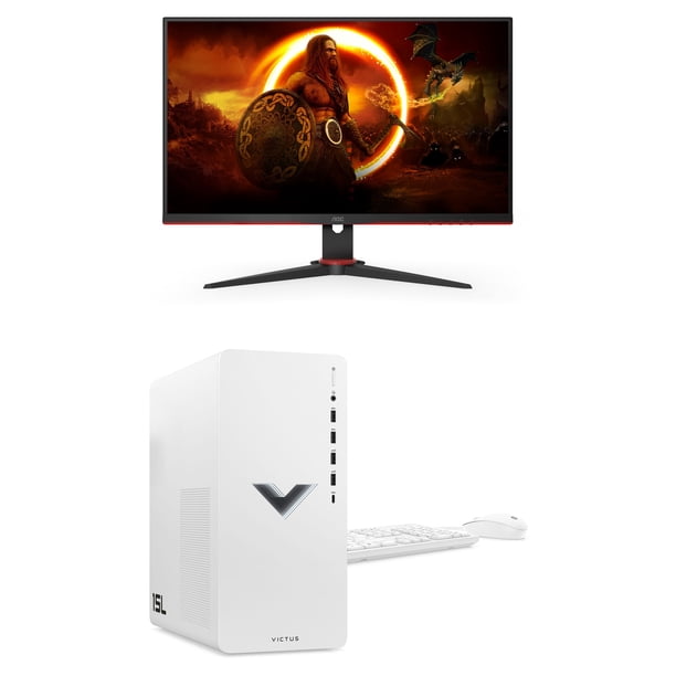 HP Victus 15L Gaming Desktop PC, AMD Ryzen 5 5600G, AMD RX6400, 8GB RAM, 512GB SSD, Ceramic