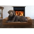 thumbnail image 3 of Furhaven Cama ortopédica para perros grandes/medianos con refuerzos extraíbles y funda lavable, para perros de hasta 55 libras - Sofá acolchado - Marrón tostado, grande, 3 of 5
