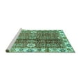 thumbnail image 2 of Ahgly Company Machine Washable Indoor Rectangle Abstract Turquoise Blue Modern Area Rugs, 3' x 5', 2 of 4