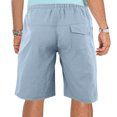 thumbnail image 4 of Sentmoon Cargo Shorts for Men Elastic Waist Straight 2025 Summer Golf Shorts Drawstring Solid Color Breathable Swim Trunks with Pockets Athleisure for Running Workout Sky Blue XXL, 4 of 7