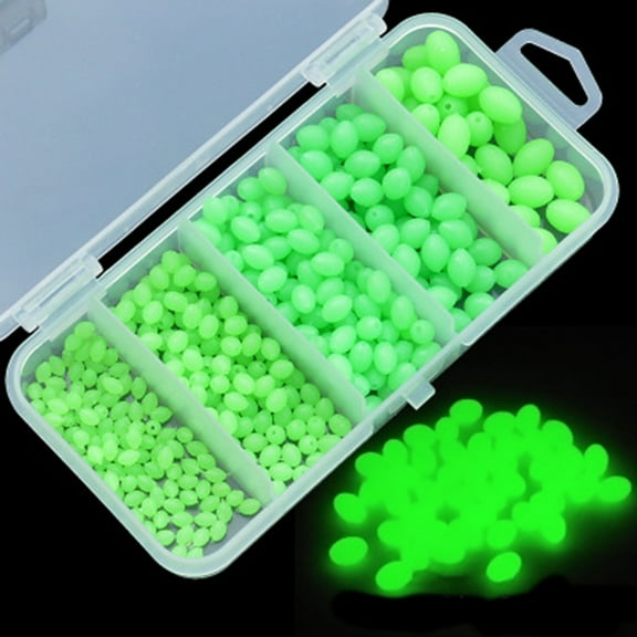 PASILI Fishing Rig Beads Anti-Collision Beans Luminous Parts 376Pcs Accessories Beads Boxed Fishing Durable High Quality