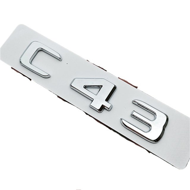 ZWP ABS Car Letters C43 C63 Logo Rear Trunk Badge Emblem Decals Compatible With Mercedes Benz AMG C43 C63 W205 W206