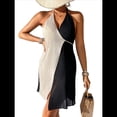 thumbnail image 2 of Vestido Tipo Halter Sin Mangas con Cuello en V y Lazo para Mujer, Color Albaricoque, Talla Única, 2 of 6