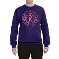 thumbnail image 2 of Believe Hope Awareness Unisex Crewneck Graphic Sweatshirt, Purple, Large, 2 of 3