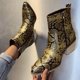 thumbnail image 4 of NECHOLOGY Zapatos Botines de mujer Zapatos antideslizantes con cremallera alta zapatos puntiagudos tacones serpentinos botines cortos para mujer botas de mujer con punta a la (Yellow 7), 4 of 6