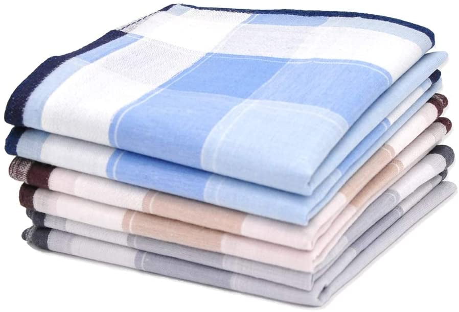 16 inches Large hankies Soft Cotton Handkerchiefs for Men with Elegant Pattern in Assorted Color 