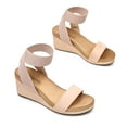 thumbnail image 4 of DREAM PAIRS Women's Elastica Ankle Strap Open Toe Platform Wedge Sandals, 4 of 5