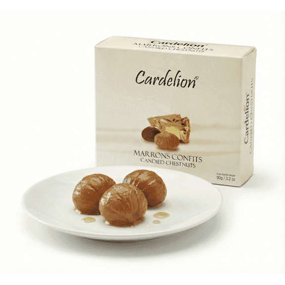 Cardelion Marron Glace - Candied Chestnuts, 90 Gram 3.2 oz, 5 Pieces, Special Occasions Suitable for All Seasons