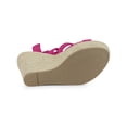 thumbnail image 5 of BLISSFUL STEP Women's Shoes Lace Up Espadrilles Wedge Heel Platform Open Toe Sandals Hot Pink 9, 5 of 8