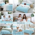 thumbnail image 5 of Dreamy Blue Bedding Duvet Cover Set Twin Size 4 Pieces and White Gradient Soft Twill Plush Quilt Cover, Include 1 Duvet Cover 1 Flat Sheet And 2 Pillow, 5 of 7