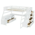 thumbnail image 6 of New Full Size Loft Bed with 7 Drawers 2 Shelves and Desk - White, 6 of 10