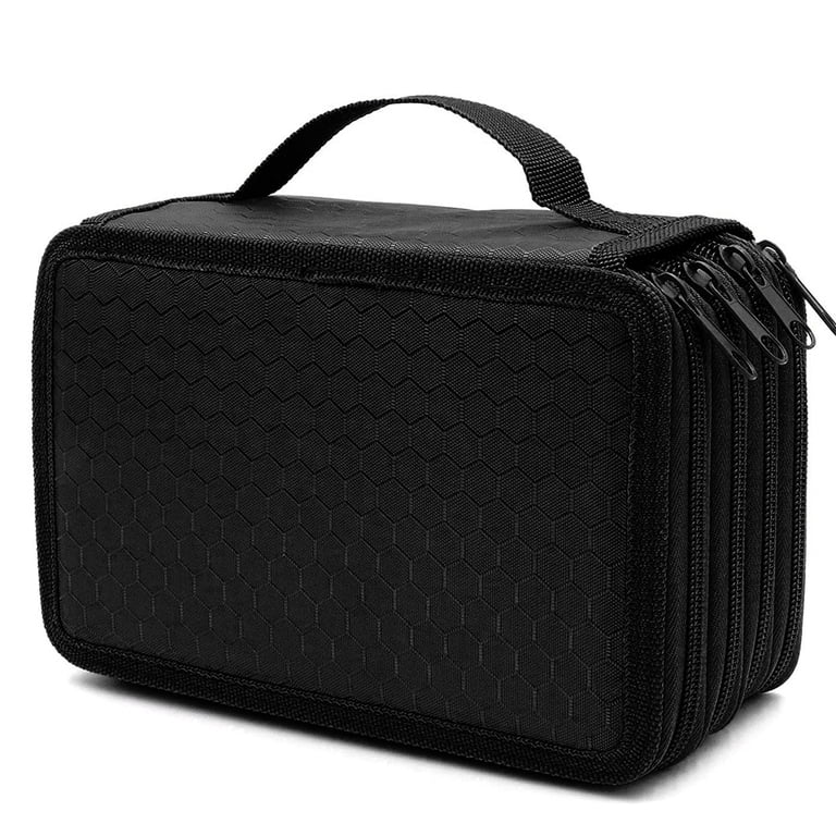 TSV 72-Slot Pencil Case Organizer, Black Multi-Layer Pouch photo 1