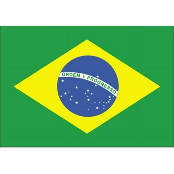 Annin Flagmakers 190845 4 ft. X 6 ft. Nyl-Glo Brazil Flag