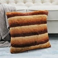 thumbnail image 2 of Home Soft Things Tip Printing Light Faux Fur Throw Pillow Cover Set of 2, 20'' x 20'', Meru Stripe Umber, 2 of 7