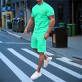 thumbnail image 3 of MKLEKYY Pijama Corto De Verano Para Hombre, Ropa Deportiva, Camiseta Transpirable De Manga Corta Y Pantalones Cortos Deportivos Con Bolsillos., 3 of 4