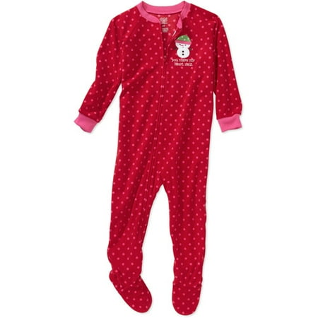 Child of Mine Carters - Baby Girls' Dot Snowman Blanket Fleece PJ