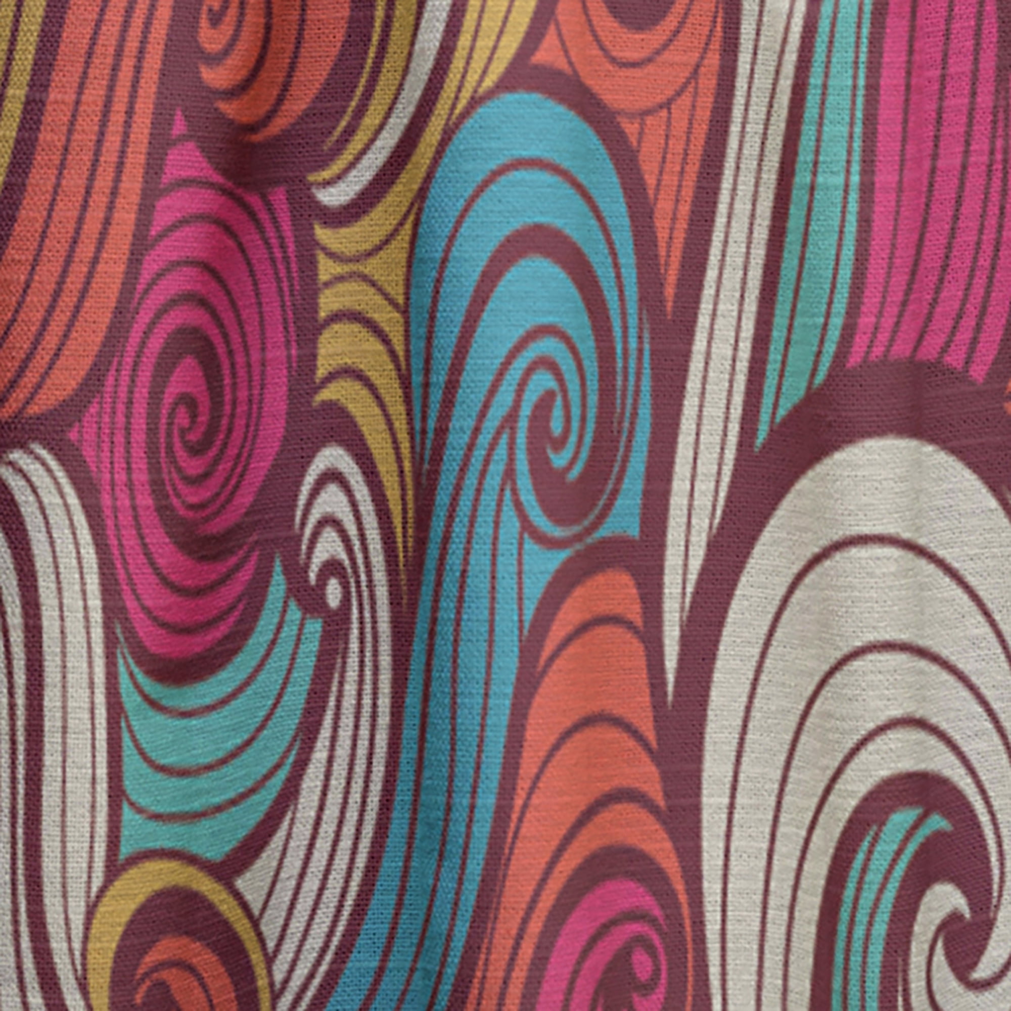Designart 'Color Pattern Waves' Nautical & Coastal Curtain Panel