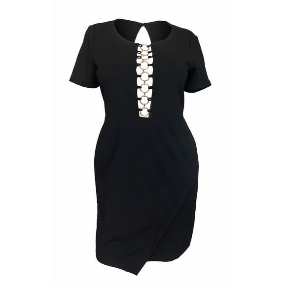 eVogues Women's Sexy Cutout Fit and Flare Dress Black