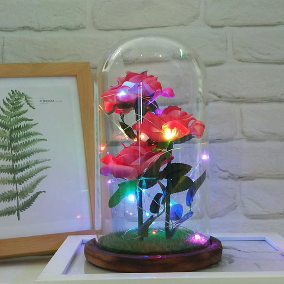 Wovilon Mother'S Day Romantic Glass Rose Decoration Home Furnishing Holiday Gifts