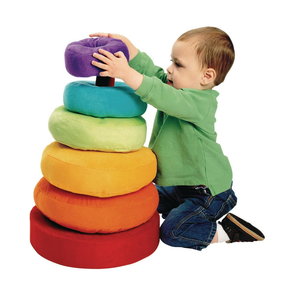 Excellerations Oversized Plush Stacking Ring Toy for Infants, Great for Early STEM, 6 Months and