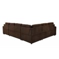 thumbnail image 3 of 123" U-shaped Sectional Sofa with Storage Chaise and Pull-out Seating, Convertible Oversized Futon Couch Sleeper with 4 Throw Pillows and Cushion Backs for Living Room, Apartment, Chocolate, 3 of 7