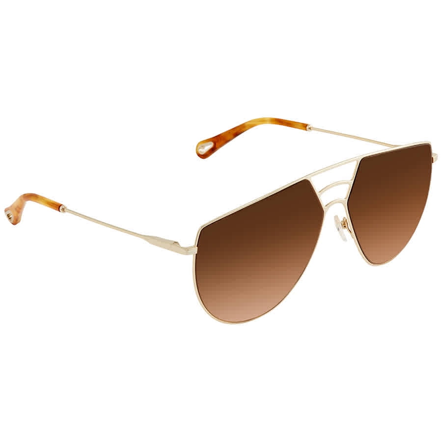 Chloe Ricky Burnt Orange Gradient Round Ladies Sunglasses CE139S 805 62