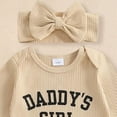 thumbnail image 6 of mgoYE Infant Baby Girl Fall Outfit Sweatshirt Romper Daddy's Girl Long Sleeve Jumpsuit Newborn Clothes(Beige,0-3 Months), 6 of 7