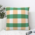 thumbnail image 6 of YFYANG Square Decorative Throw Pillow Case (Without Pillow Insert), Green Striped Plaid Bedroom Sofa Car Cushion Cover, 18"x18", 6 of 9